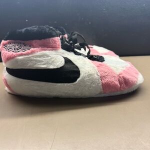 New Unisex Adult Air Jordan Plush Fur Slippers Pink White Black One Size Fits Mo